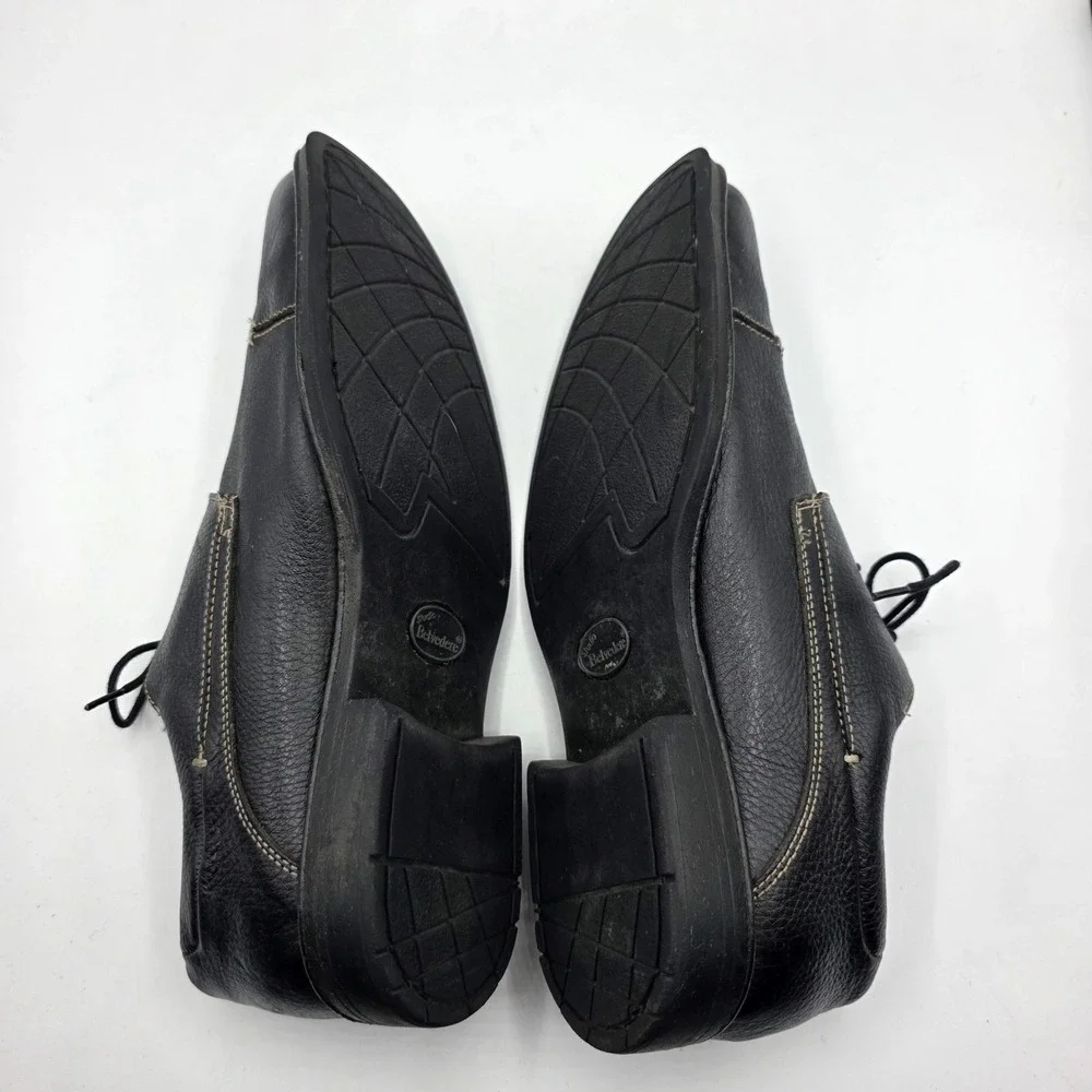 Belvedere Dress Shoes Mens 8.5 D Black‎ Leather Florence Oxford Pebbled Cap Toe